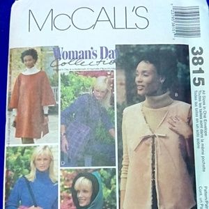 McCall's 3815 Poncho Vest Hood Tote Sz s-m-l-xl